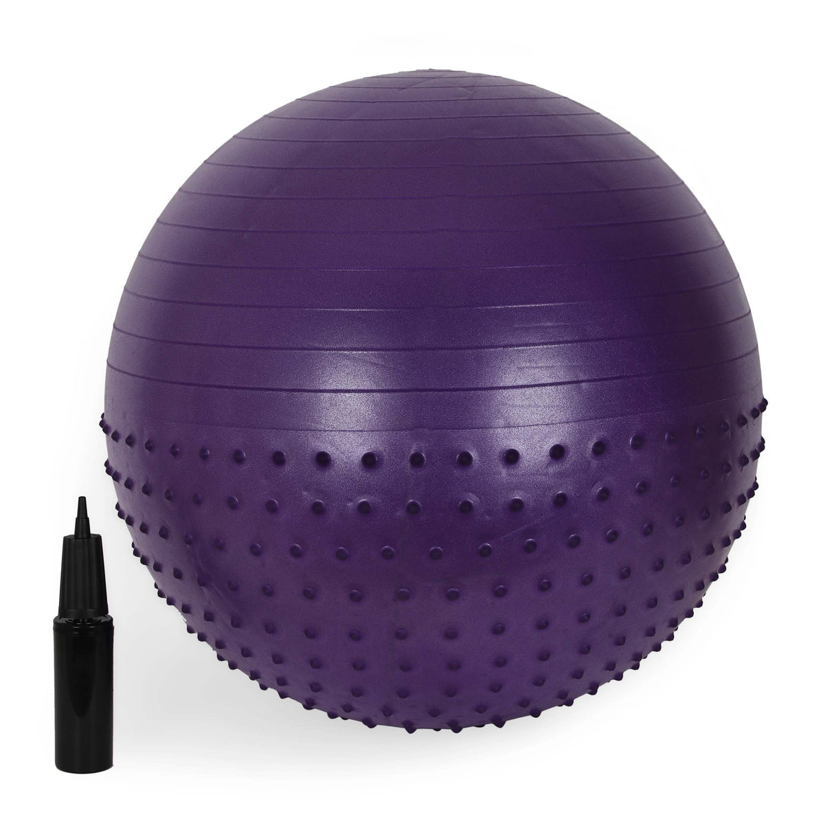 HALF MASSAGE GYM BALL WITH FOOT PUMP QJ-BALL007 65CM-PURPLE