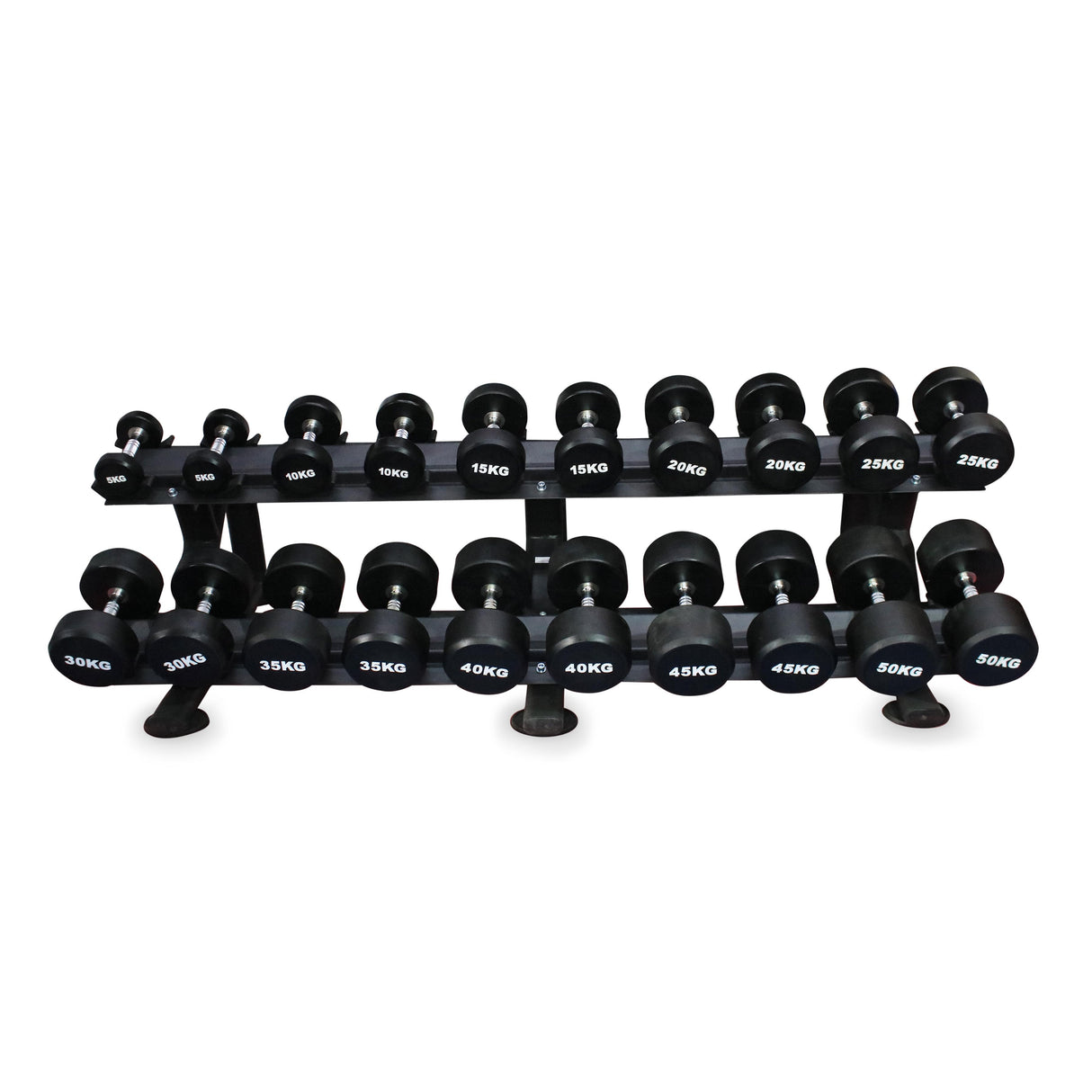 Round Head Rubber Dumbbell Set 5-50 kg Without Stand