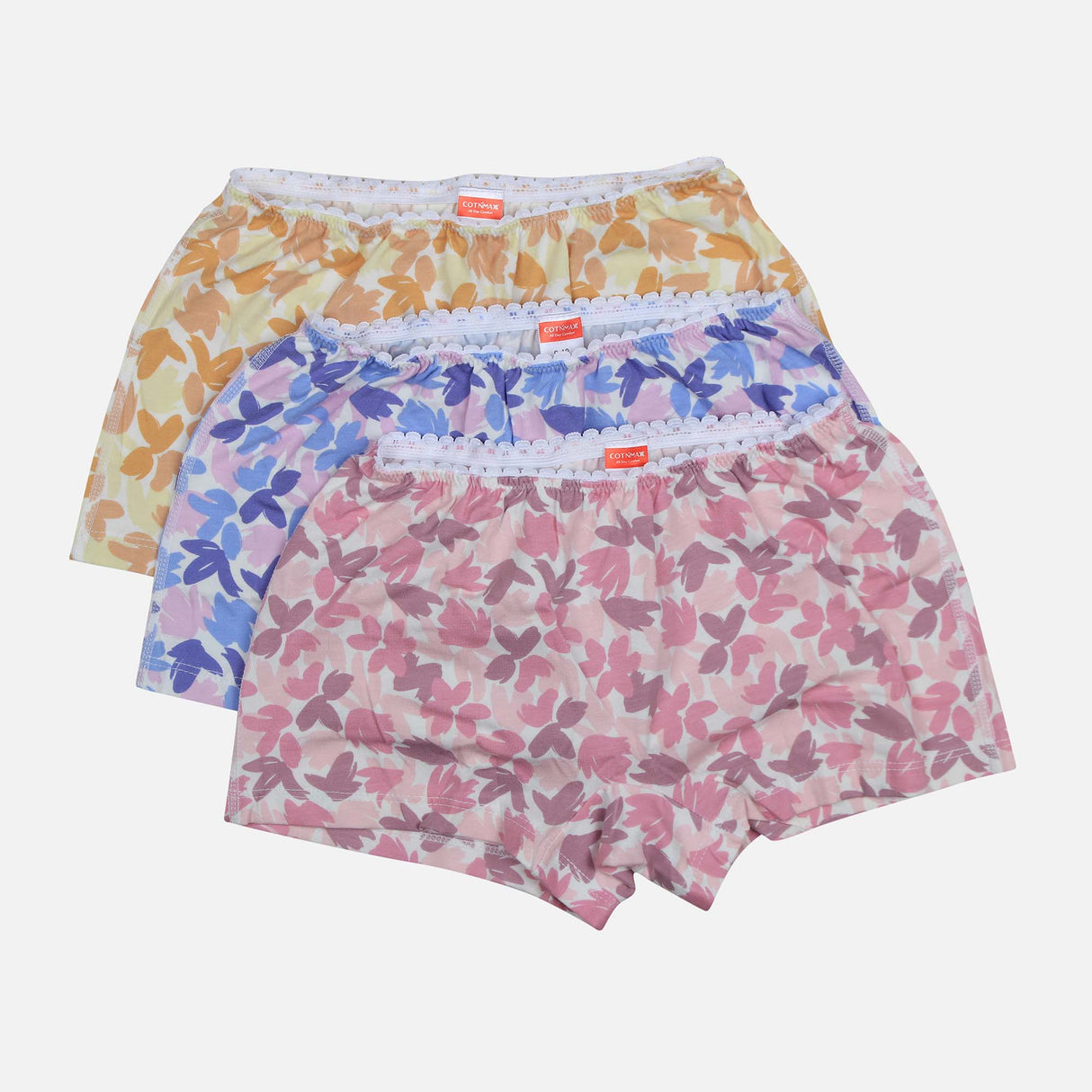 GIRLS 3-PACK COTTON BOXER BRIEFS