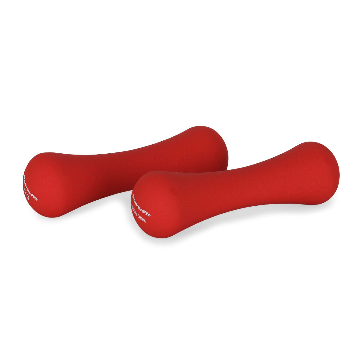 BONE SHAPE NEOPRENE DUMBBELL 2 PIECES -1KG-RED