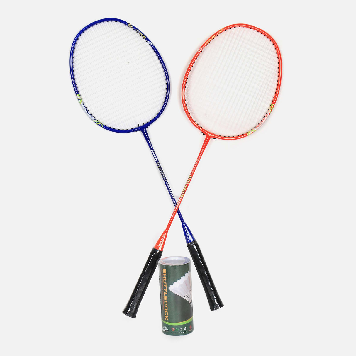 ALUMINUM+STL 2 RACKETS+3 FEATHER S COCKS EVA H