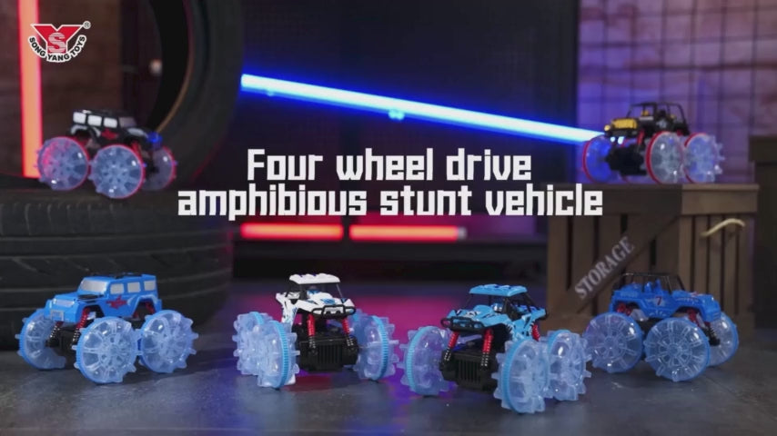 6 CHANNEL (AMPHIBIOUS) CLIMBING STUNT CAR LIGHT WHEEL