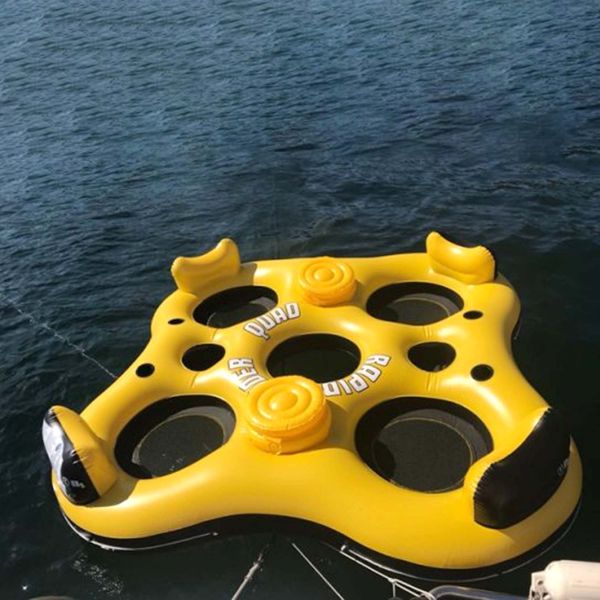 Rapid Rider Quad Inflatable Raft | Pool Float (Yellow)