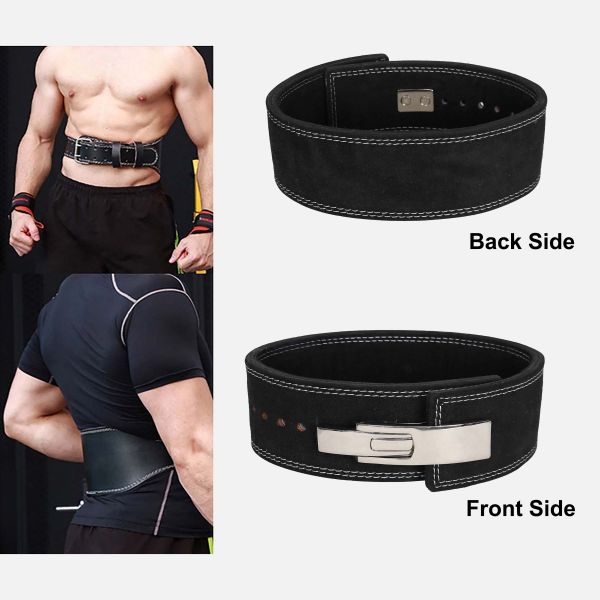 POWER FIT  HEAVY DUTY LEATHER WEIGHT LIFTING BELT 4 INCH 