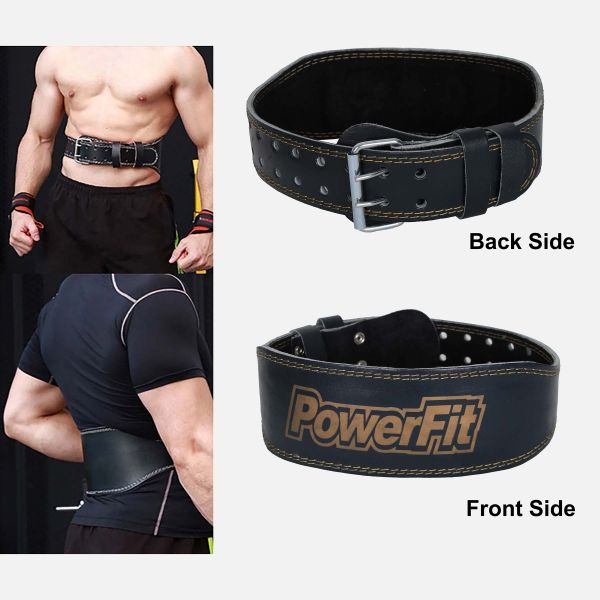 POWER FIT  LEATHER WEIGHT LIFTING BELT 4 INCH 
