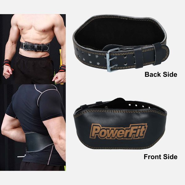 POWER FIT  LEATHER WEIGHT LIFTING BELT 6 INCH 