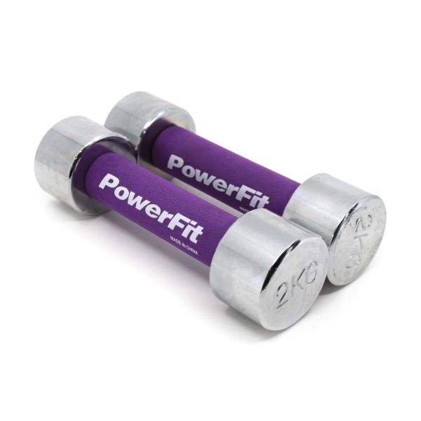 Power-Fit Chrome Pair Dumbbell With Foam Handle(purple) QJ-DB011 2KG
