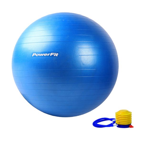 Power-Fit Anti-Burst GYM Ball With Foot Pump 75CM-Blue