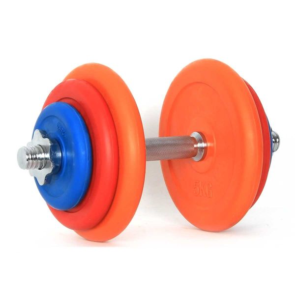 Power Fit Colored Rubber Dumbbell 1 Piece( 20KG)
