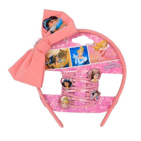 Disney Princess Hair Band with Hair Clips TGR-PR-02  (Pink)