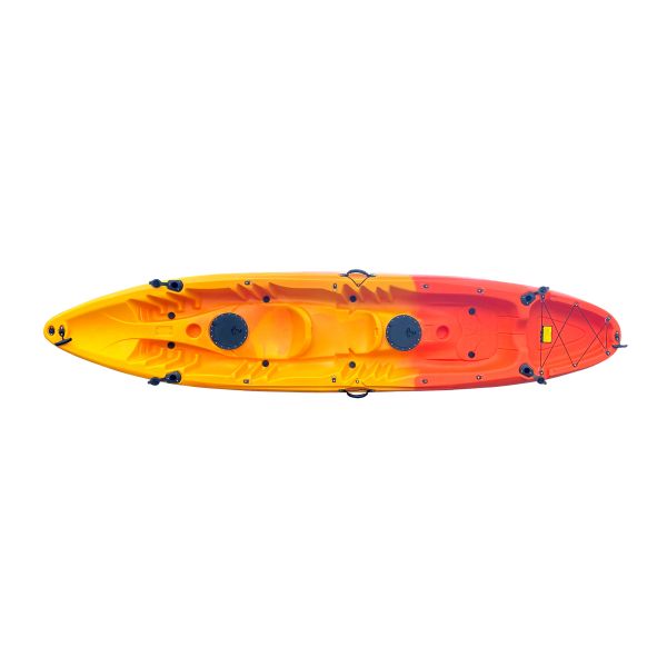 Double Seats Fishing Kayak with 2 padels and 2 seats. (Sunrise orange color)