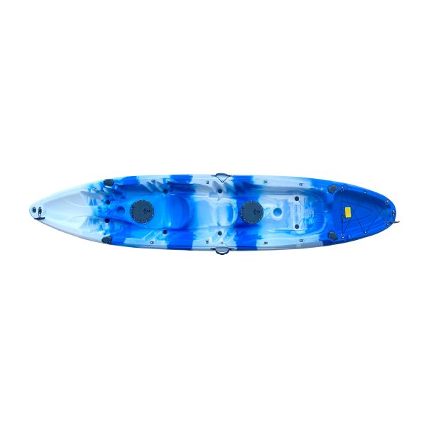 Double Seats Fishing Kayak with 2 padels and 2 seats. (blue-white color)