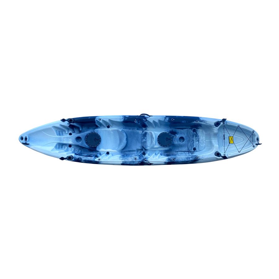 2+1 Seater Fishing Kayak with 2 padels and 2 seats. winter-camo